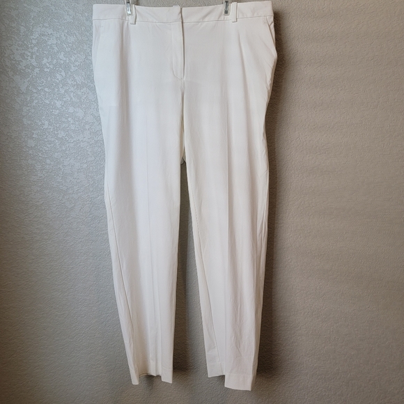 NWT Alfani White Fly-Front Slim Pants - Picture 2 of 7
